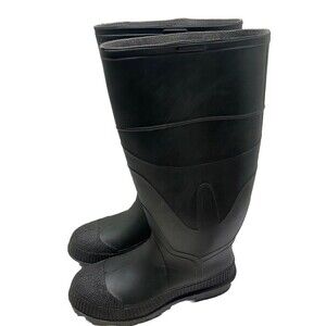 Unbranded Black Rubber Boots Size 6  Waterproof Unlined Mid Calf Work Boots